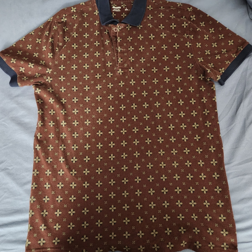 Men's Brown Patterned Polo Shirt